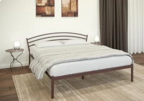 Кровать Марго Металл, 140х190 мм, Коричневый муар, Коричневый муар